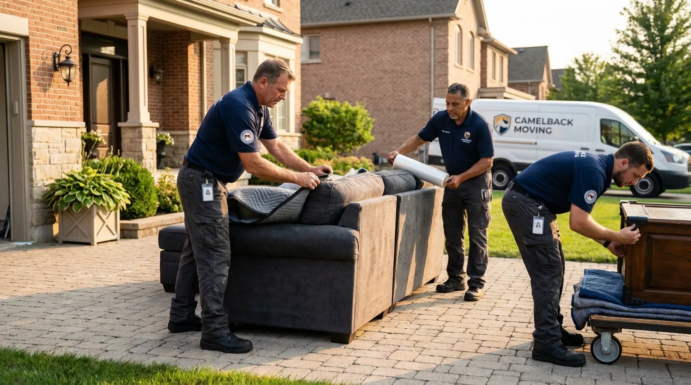 Large estate moving crew wrapping furniture in Lexington, VA